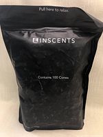 Front of the black resealable bag showing brand name INSCENTS and text 'Contains 100 Cones'