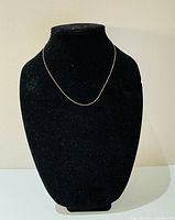 Chain displayed on black velvet bust showing full length and style