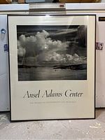 Front view of the framed Ansel Adams Center photographic show poster.