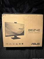 Original ASUS boxed packaging showing monitor model BE24E 23.8 inch with IPS display indication.