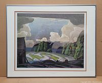 Full view of the framed A.J. Casson print showing the entire artwork, frame, and matte.
