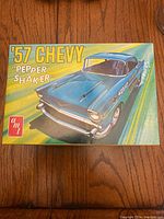 Top view of the model kit box showing the painted image of the 1957 Chevy Pepper Shaker.