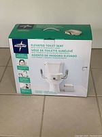 Medline Elevated Toilet Seat box showing product image and details