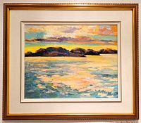 Frontal view of painting and frame