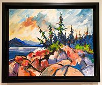 Front view of framed painting