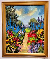 Full frontal view of painting and frame