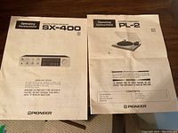 Operating manuals for Pioneer SX-400 receiver and PL-2 turntable