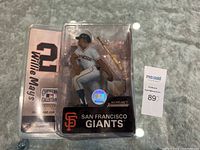 Packaged McFarlane Willie Mays San Francisco Giants figure in Cooperstown Collection Series 2, showing front view with figure and part of the backing card.