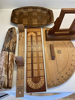 Top view of all six items together showing condition and details