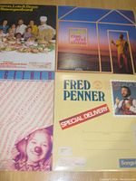 Photo showing four vinyl LP record covers: Sharon, Lois & Bram's Smorgasbord, Raffi's Rise and Shine, Fred Penner's Special Delivery, and Altoogether by multiple children's music artists.