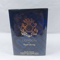 Front view of sealed English Laundry London Eau de Toilette box with crest logo and London landmarks text.