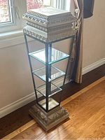 Front left angled view showing overall design, materials and wear on top