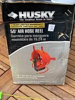 Front of packaging showing brand, product capacity, hose size, and warranty info.