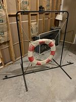 Metal ring jump frame with wrapped ring for dog agility training