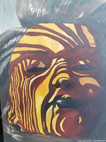 Photo showing an original hand-painted portrait art piece featuring a Toronto connection.