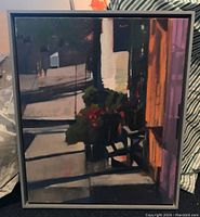 Full view of the framed oil painting showing entire composition and frame.