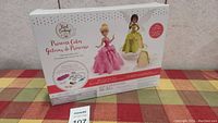 Front and side views of the Real Cooking Princess Cakes Deluxe Baking Set box showing product images and details.