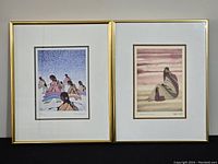 Both framed prints side by side