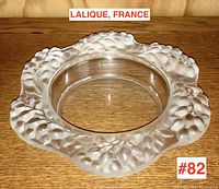 Front angled view showing frosted leaf border and recessed center well