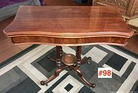 Front view of the table with flip-top closed