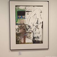 Full view of framed painting showing composition, colors and overall condition