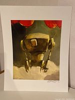 Full view of the robot art print showing the image and the white border.