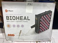 Front of box showing LifePro BioHeal red light therapy panel image and brand.