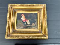 Full view of oil painting in gilt wood frame