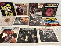 Top view of all album front covers showing the collection and condition of album artwork.