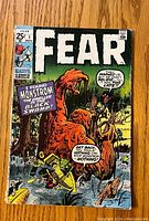 Front cover of the Fear #1 comic with the monster illustration and text
