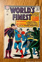 Front cover of World's Finest comic book #159 from August, showing the title, main characters, and cover story highlights.
