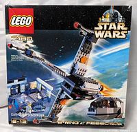 Box for LEGO Star Wars set 7180 showing the B-Wing at Rebel Control Center with 338 pieces.