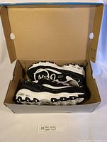 Shoes inside their original box showing brand and model