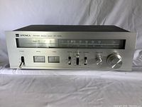 Front view of the Optonica ST-1400 stereo tuner showing dial, switches, meters, and knobs.