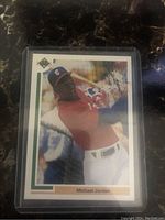 Front side of Michael Jordan 1994 Upper Deck SP baseball card showing batting stance in White Sox uniform.