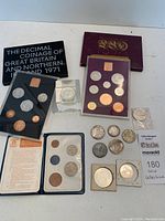 Overview of all items arranged on table