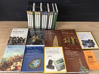 Front view of The Great Courses DVD sets arranged in two rows showing titles and cover artwork.