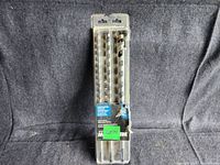 Photo of the set of three Mastercraft 18-inch auger bits in original plastic and cardboard packaging showing full set and packaging condition.