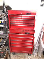 Full front view showing both top chest and lower cabinet with drawer layout