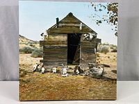 Full view of the 20x20 canvas print showing the entire shack with skulls and desert background.