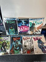 Seven All Star Batman comics arranged in two rows, showing vibrant cover art, each bagged and boarded.