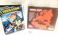 Commando box cover and Western Desert box with map outline