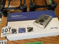 Front of retail box showing RME Babyface Pro branding and MaxSold lot sticker