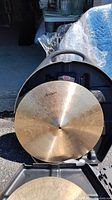 Full view of cymbal in hard case interior
