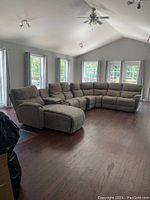 Assembled sectional in living room showing full configuration