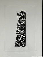 Full view of framed Haida print showing mat and frame