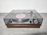 Front view of turntable with dust cover closed
