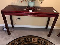 Front view of console table