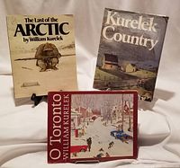 Front covers of three books displayed upright