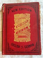 Front cover of the red hardcover Kantner's Book of Objects from 1895, showing wear and design details.